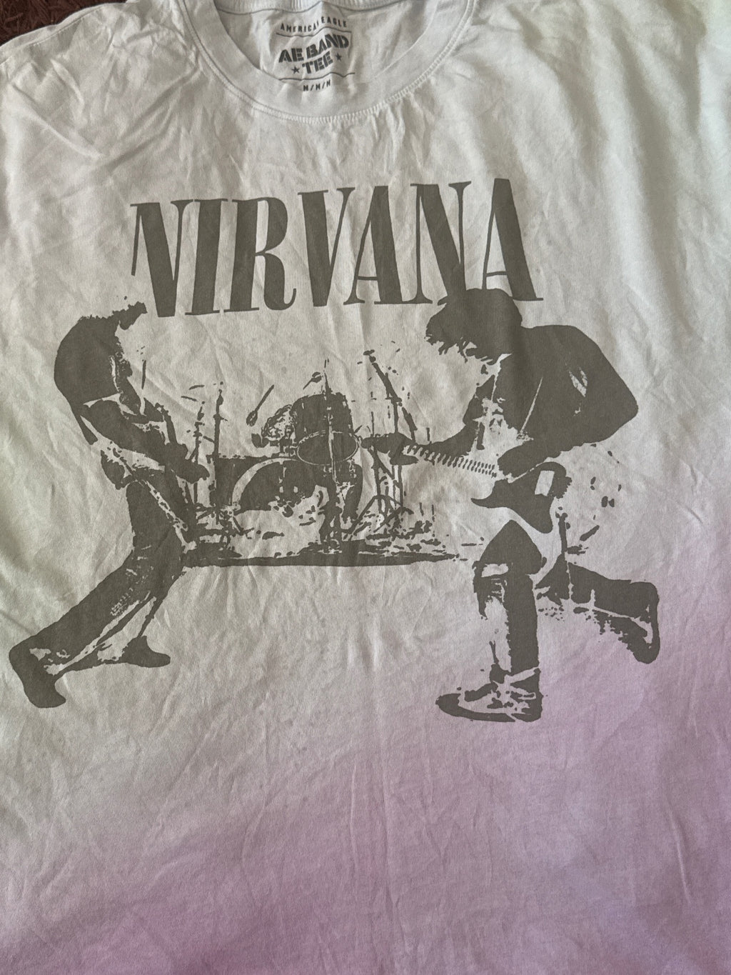 American Eagle Nirvana Band Tee White Medium