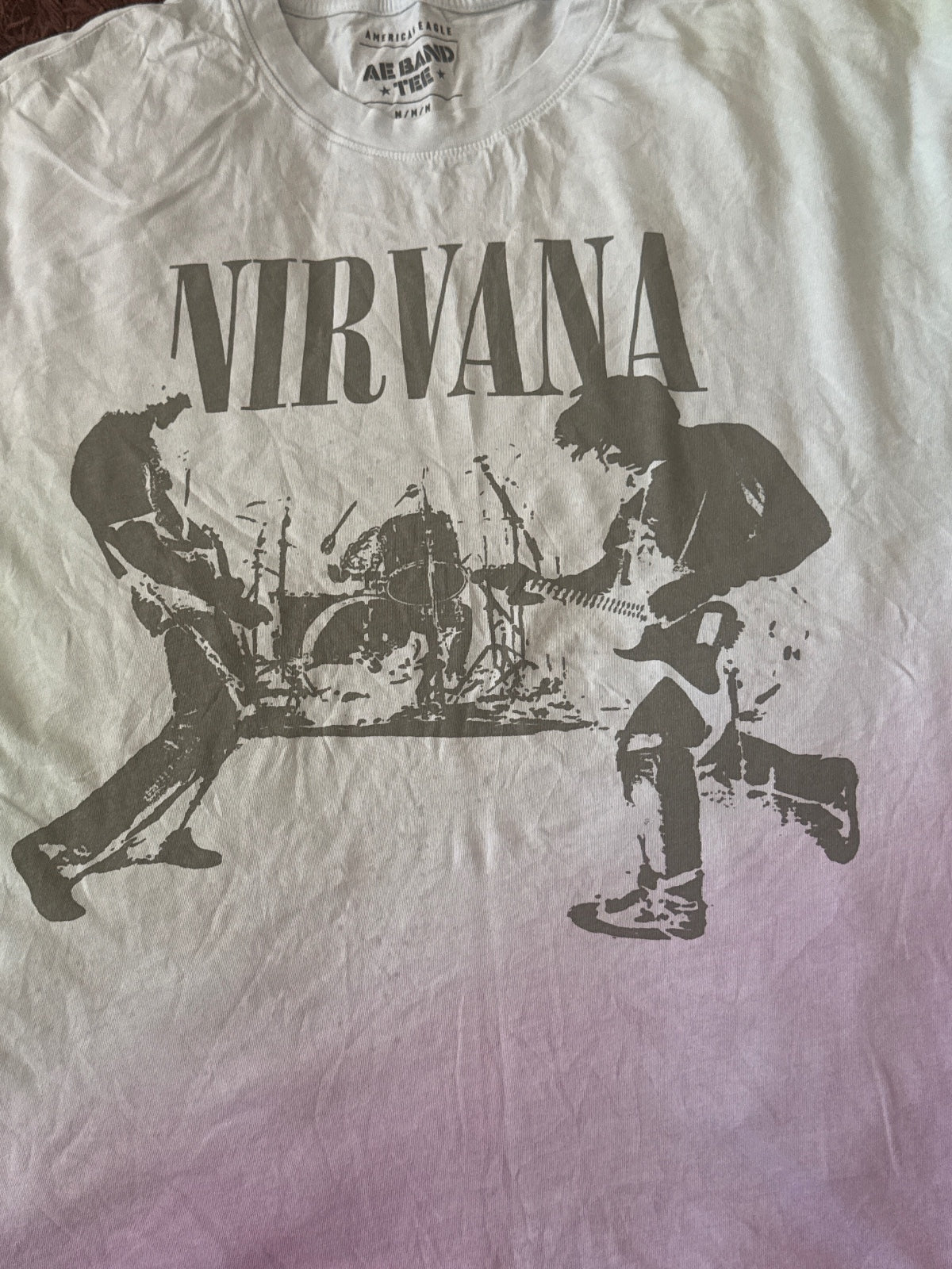 American Eagle Nirvana Band Tee White Medium