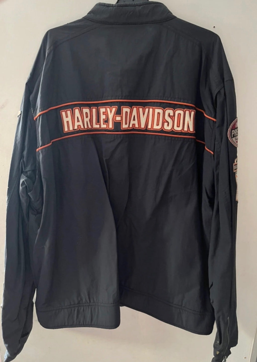 Harley-Davidson Men's Nylon Jacket with Logo Patches, Size 2