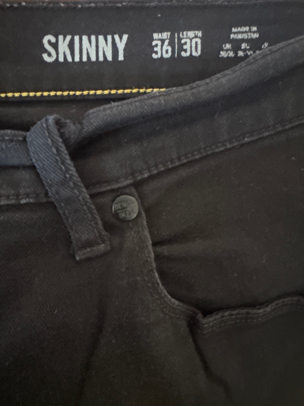 Black Skinny Jeans Waist 36 Length 30