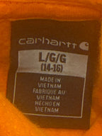 Carhartt Orange Hooded Sweatshirt with Logo Large (14-16)
