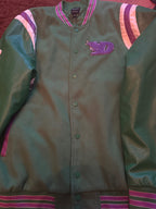 Man x Gababy Limited Edition Green and Purple Varsity Jacket - detail image 2
