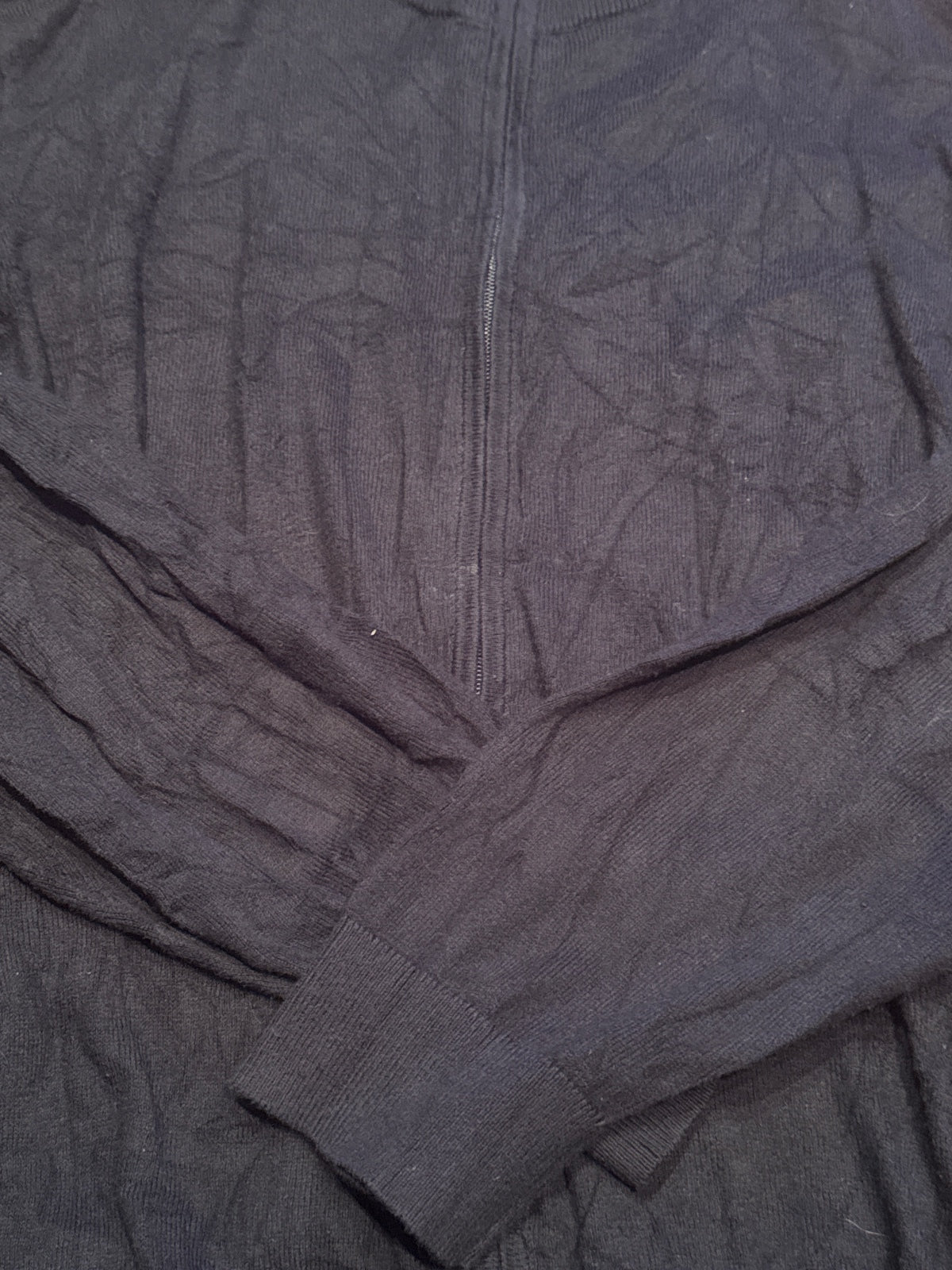 L.L.Bean Men's Navy Blue Full Zip Cotton Cashmere Jumper XXL - detail image 2
