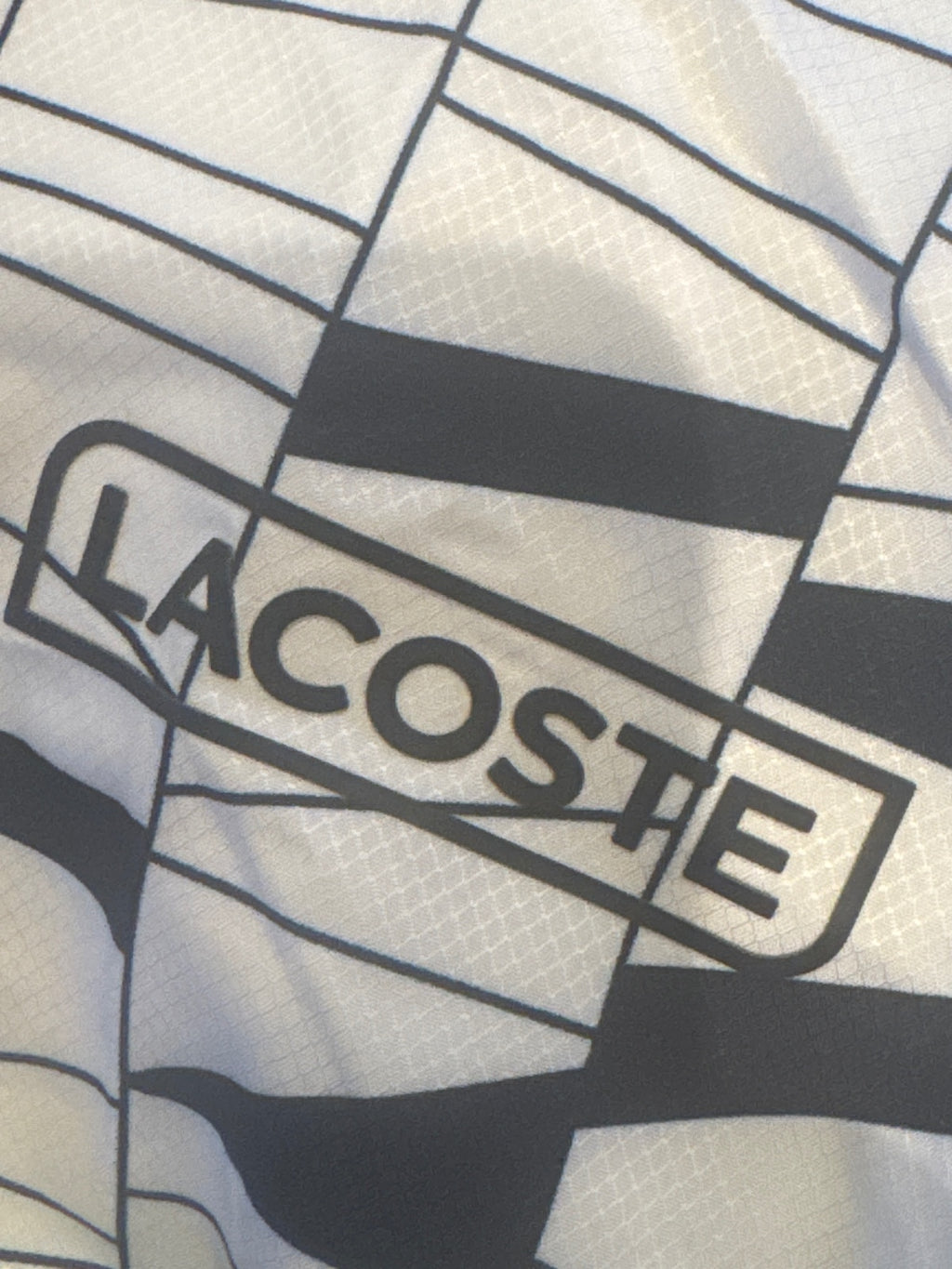 Lacoste Sport Men's Geometric Pattern Hooded Jacket US M FR