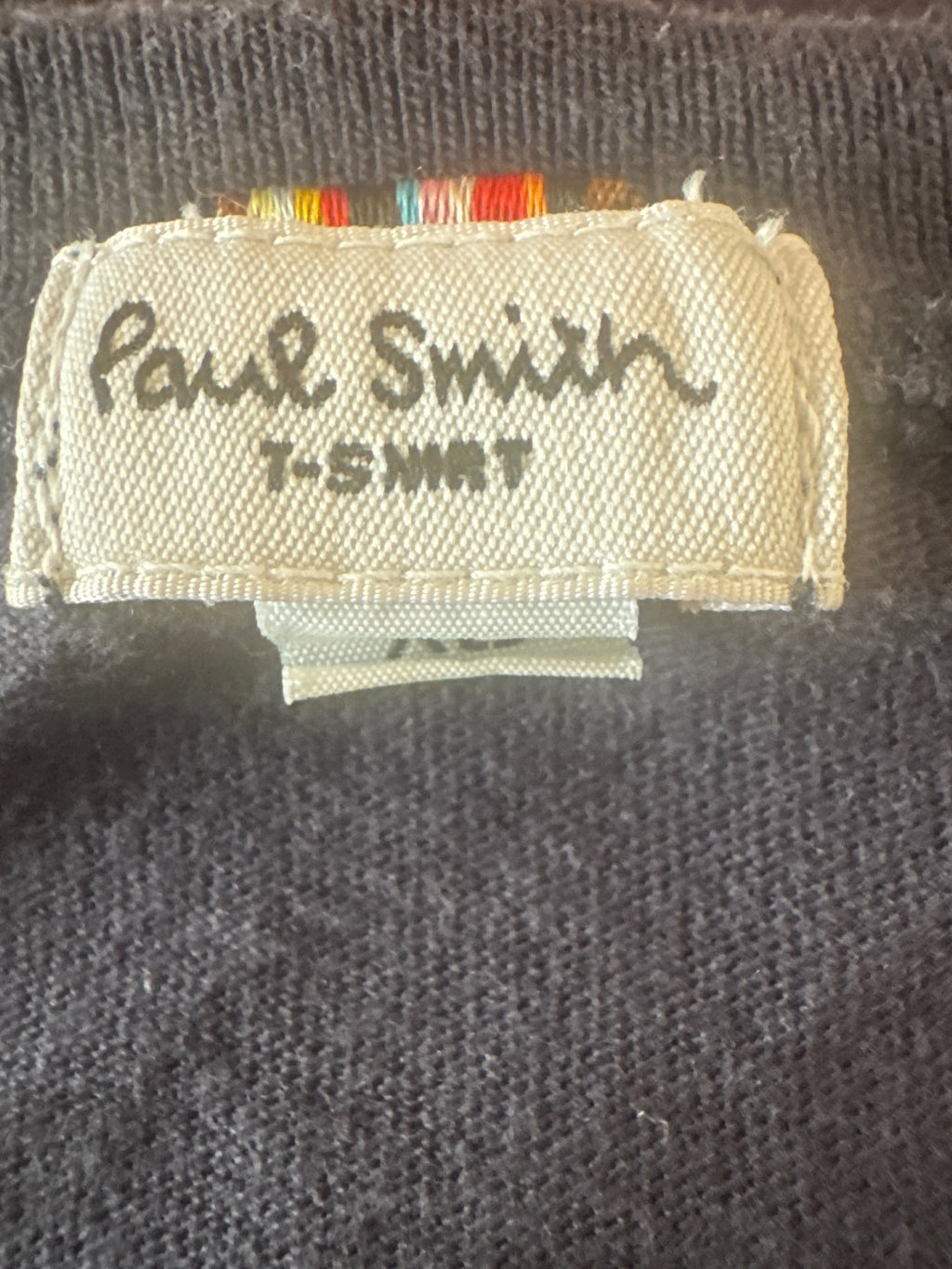 Paul Smith Navy Blue Long Sleeve T-Shirt with Colourful Copy