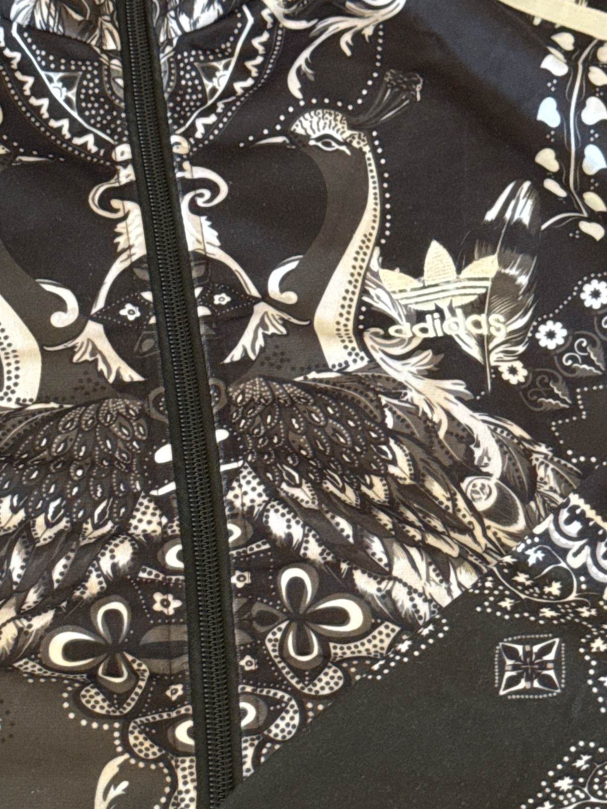 Adidas Black & White Patterned Track Jacket - Size 38, product image 3 of 9