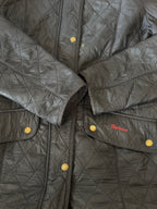 Barbour Black Quilted Jacket with Snap Buttons - Size 14, product image 3 of 10