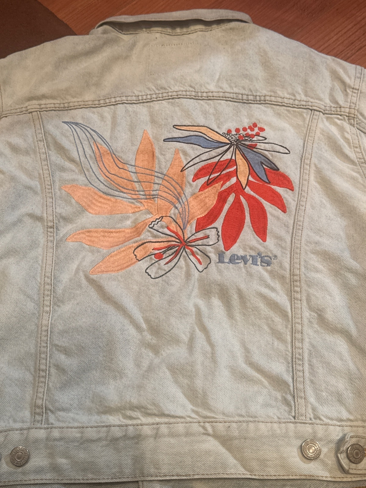 Levi's Light Wash Denim Jacket with Embroidered Back
