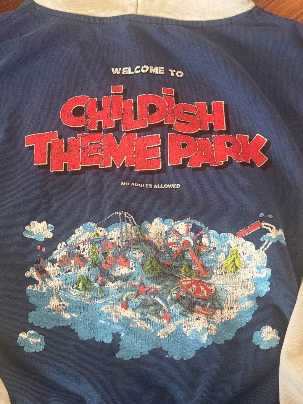 Childish Theme Park Hoodie with Popcorn Sleeve Embroidery - detail image 4