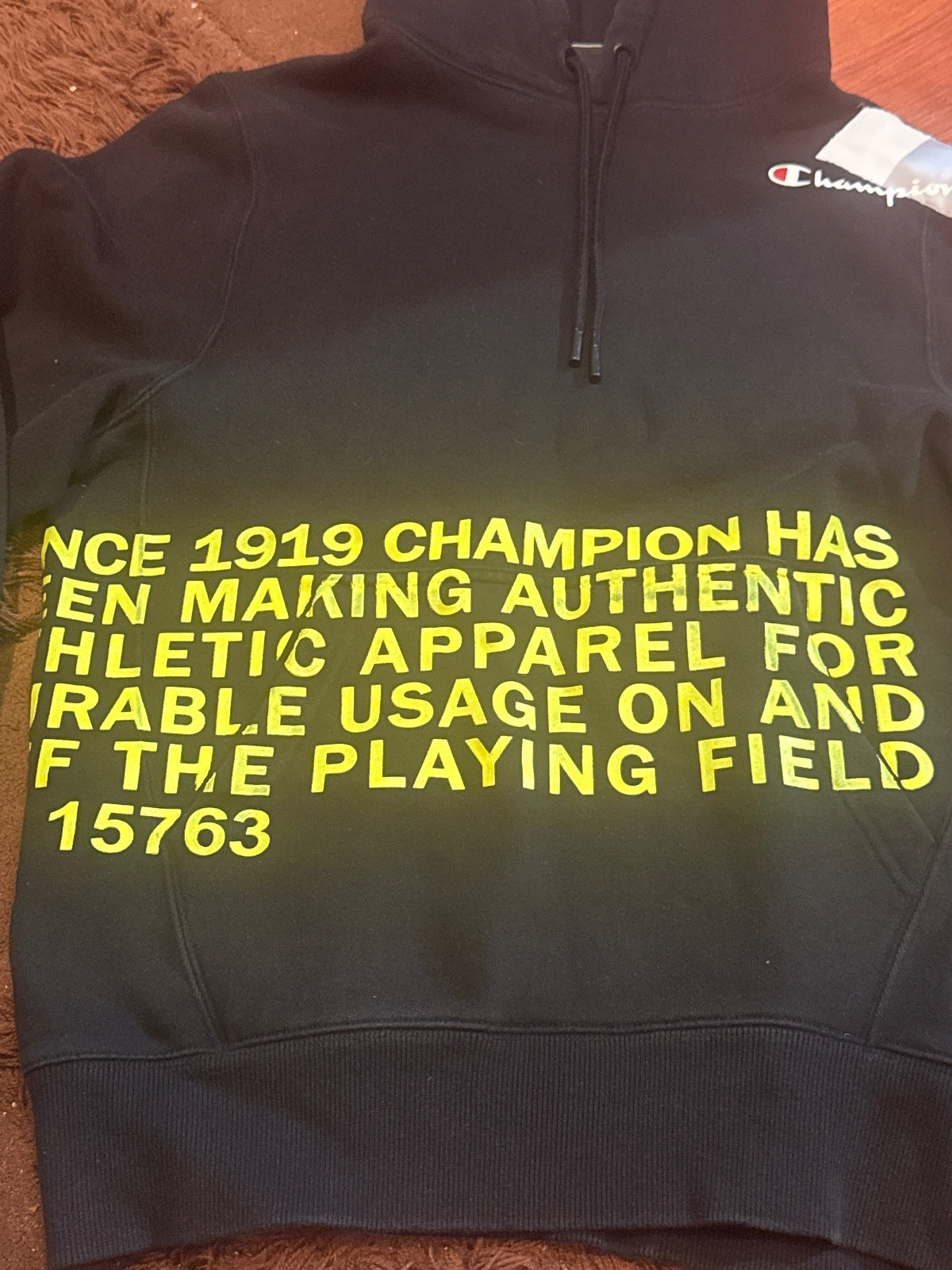 Champion Black Graphic Pullover Hoodie Small – product photograph 2 of 7