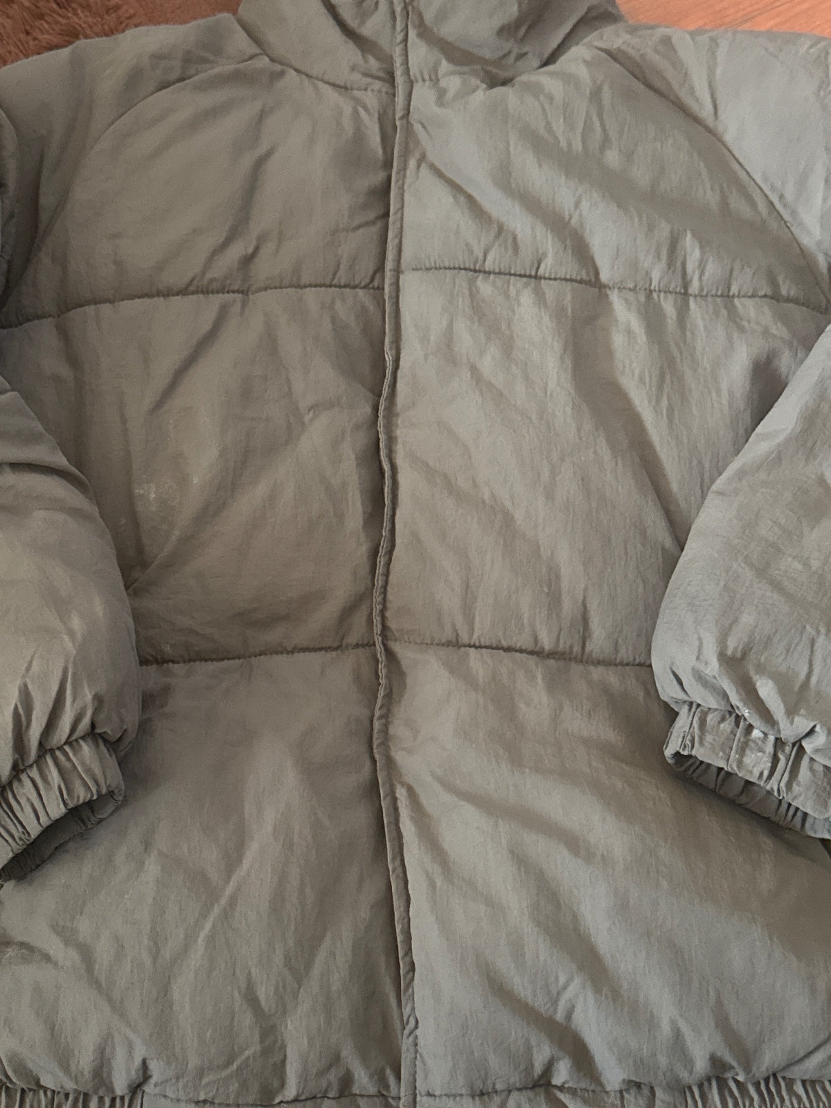 Zara Olive Green Puffer Jacket Size 9/10 - detail image 2