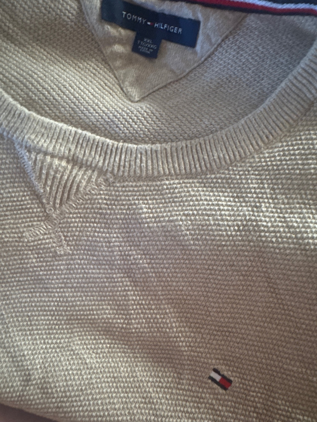 Tommy Hilfiger Men's Beige Knit Jumper XXL - detail image 5