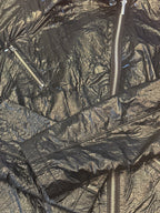Oasis Black Shiny Faux Leather Biker Jacket Medium - detail image 2