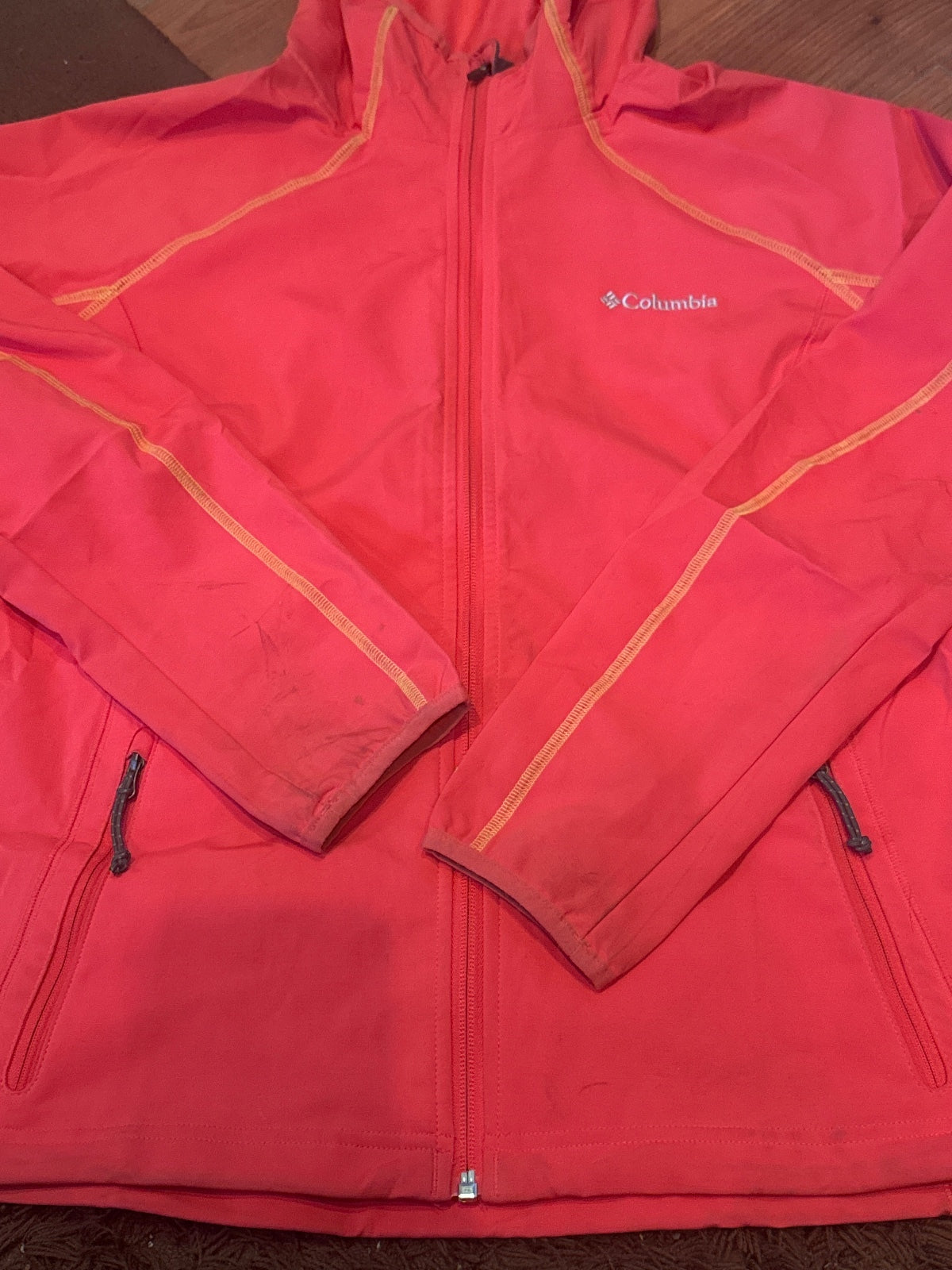 Columbia Women's Lightweight Hooded Outdoor Jacket in Coral - detail image 4