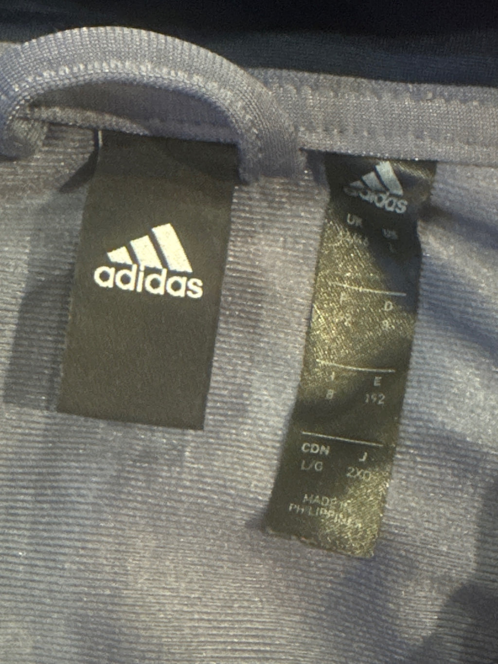 Adidas Men's Track Jacket Blue and Grey Size Large