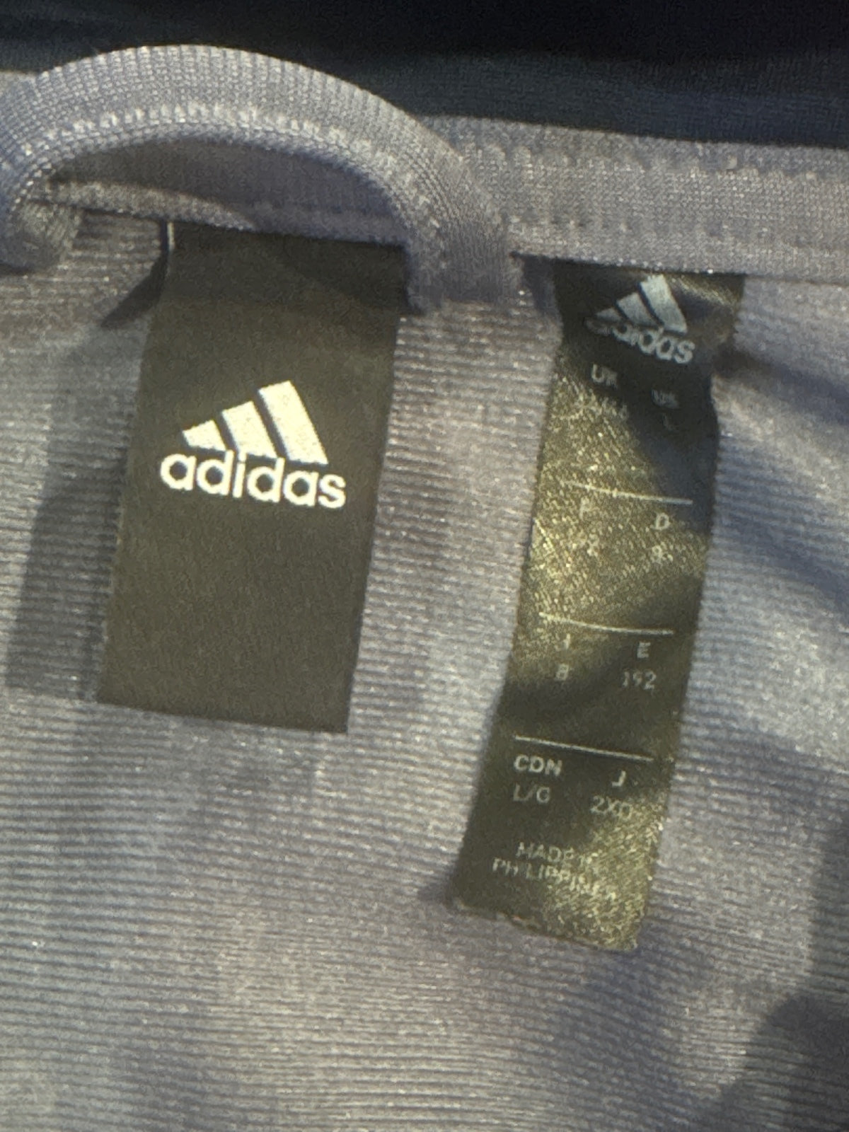Adidas Men's Track Jacket Blue and Grey Size Large