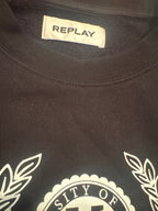 Replay Black Graphic Crew Neck Sweatshirt XL – product photograph 5 of 7