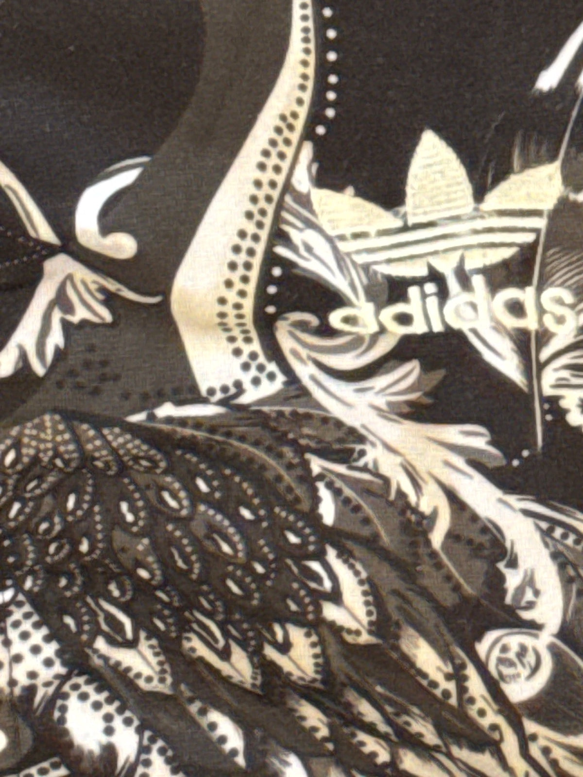 Adidas Black & White Patterned Track Jacket - Size 38, product image 4 of 9