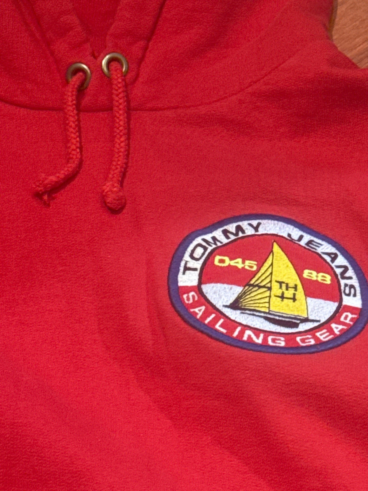 Tommy Jeans red Sailing Gear hoodie TH 45 graphic print