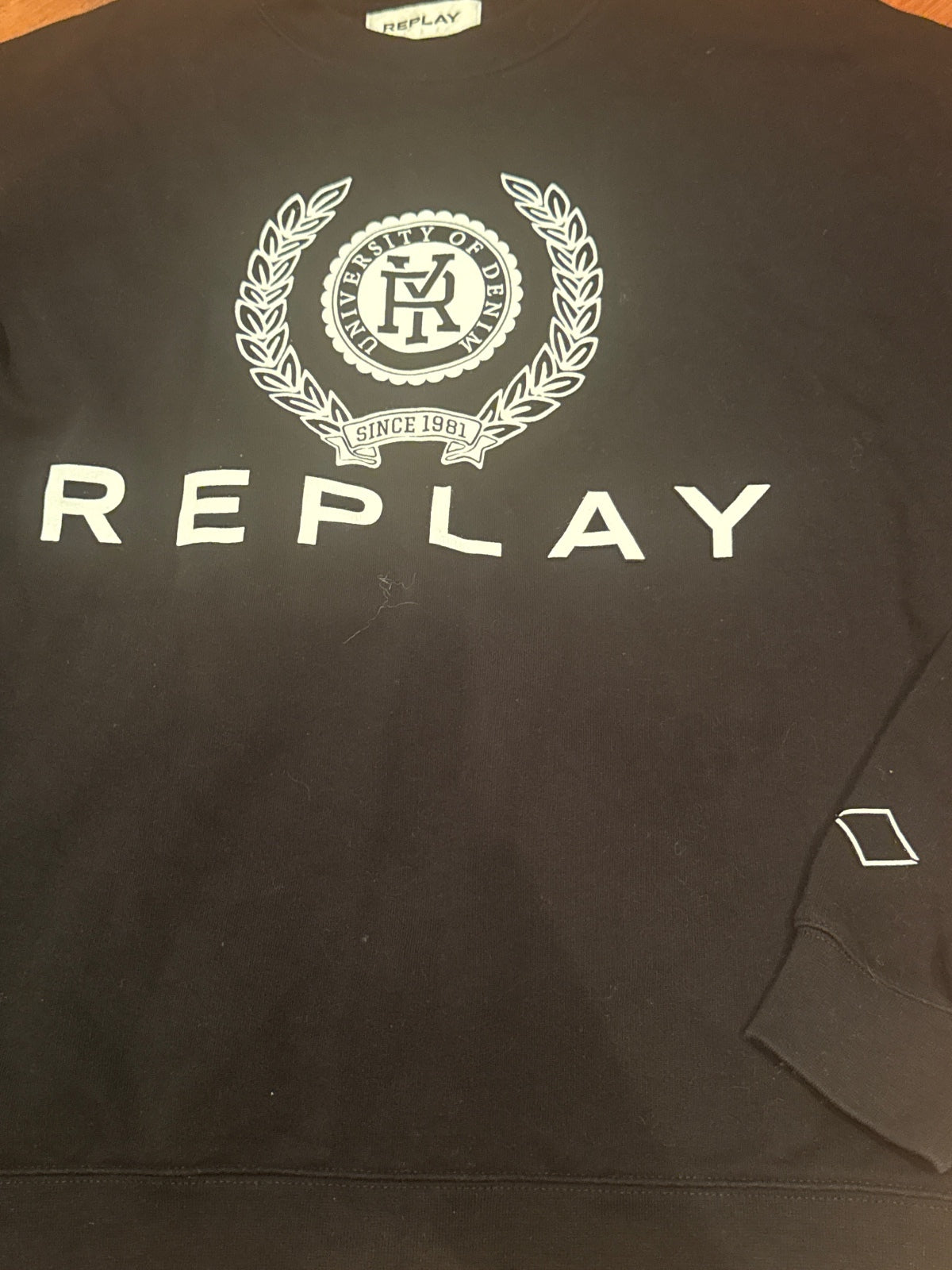 Replay Black Graphic Crew Neck Sweatshirt XL – product photograph 2 of 7