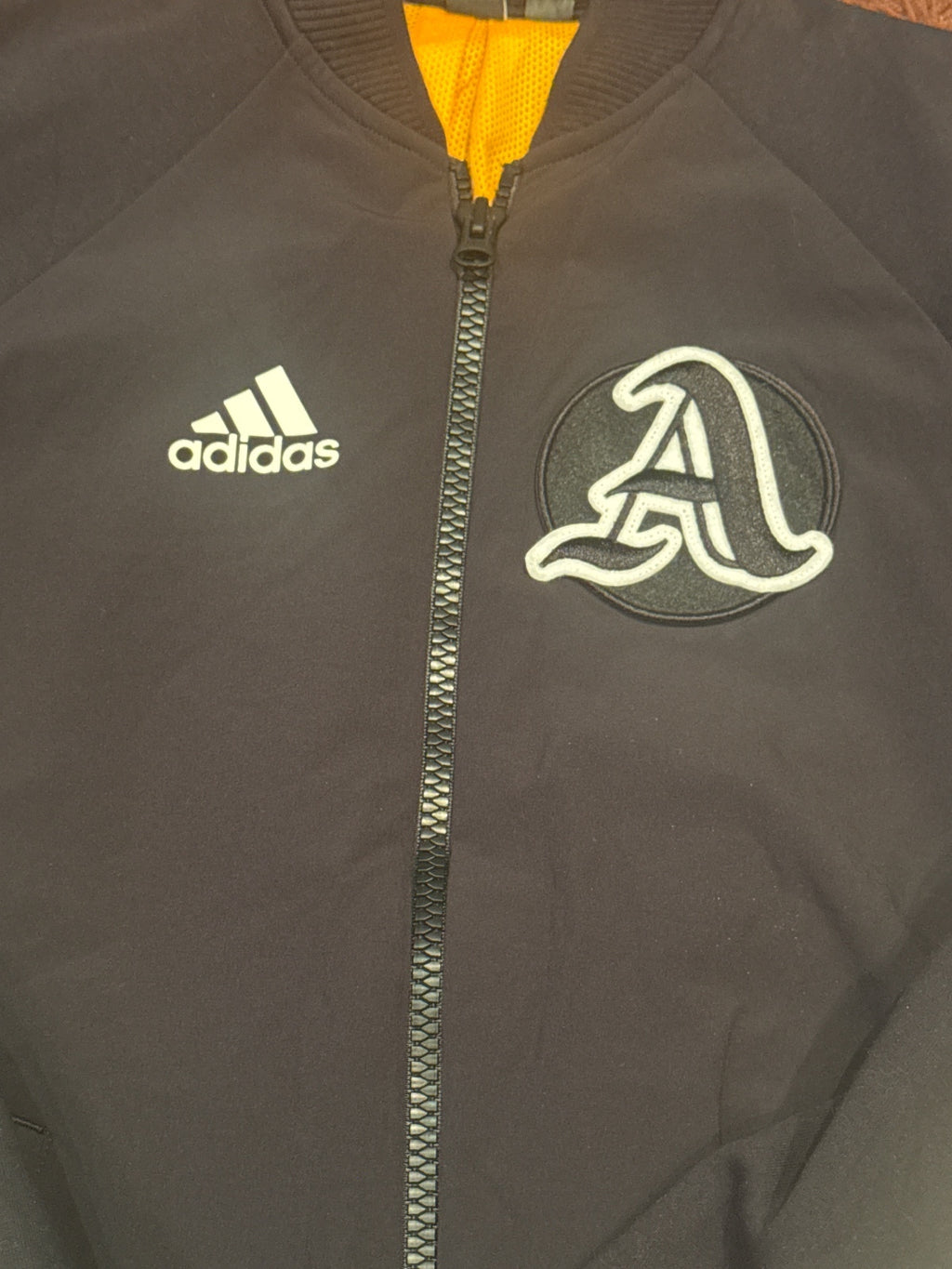 Adidas Black and White Zip-Up Sports Jacket with Logo