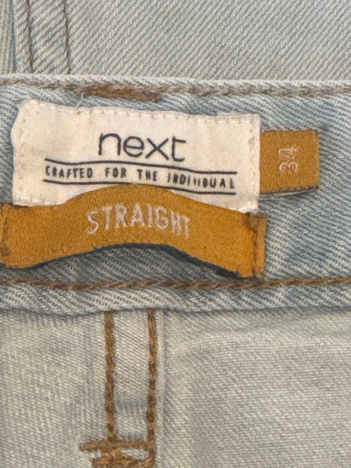 Next Light Blue Straight Fit Denim Shorts Size 34