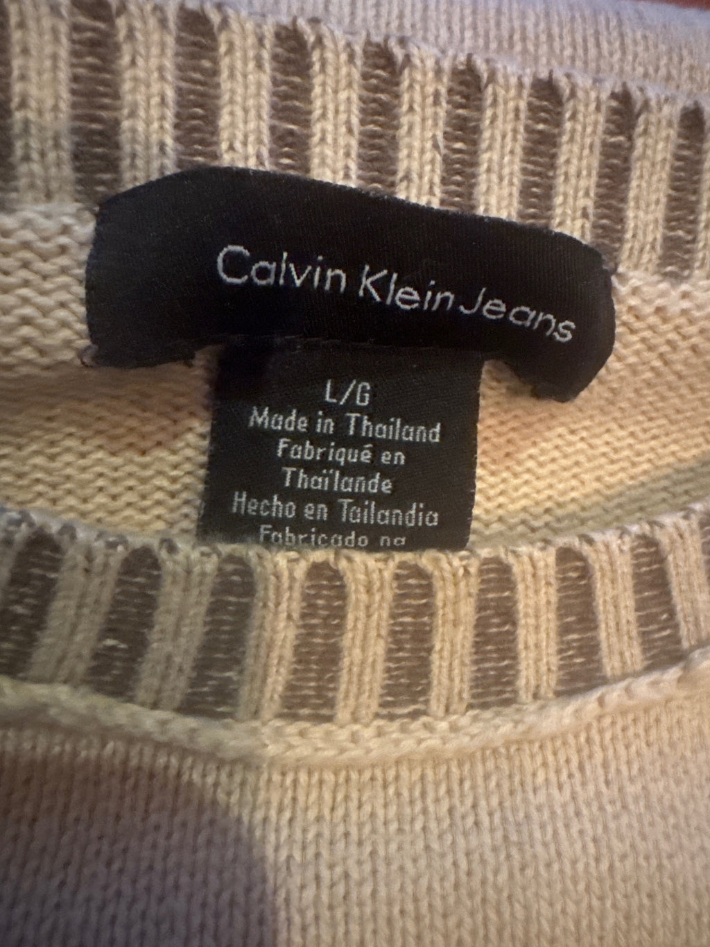 Calvin Klein Jeans Two-Tone Knit Sweater Large - detail image 4
