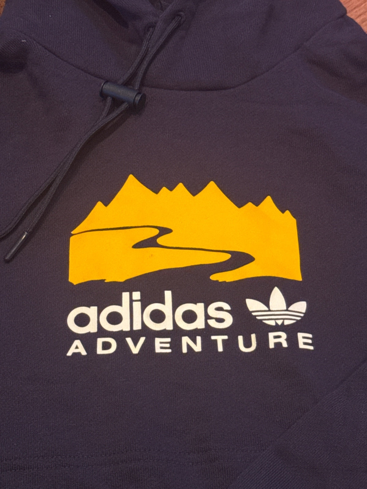 Adidas Adventure Navy Hoodie Sweatshirt Size S — product photograph 3 of 7