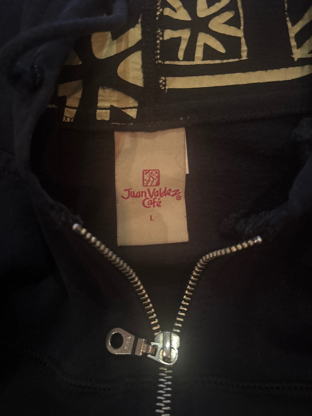 Juan Valdez Café Black Zip-Up Hoodie with Patterned Hood L - detail image 6