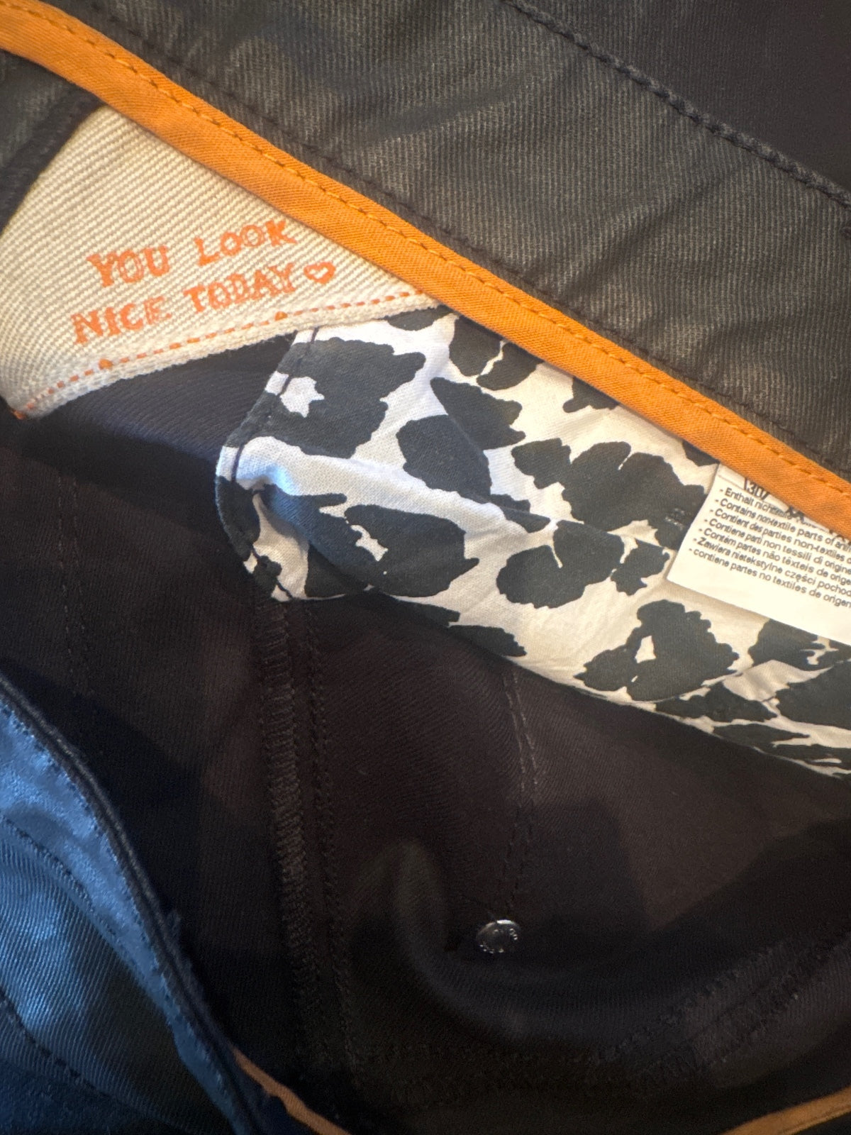 Boss Orange Black Coated Skinny trousers