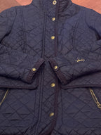 Joules navy quilted jacket UK size 8 with gold-tone buttons - product photograph 4 of 11