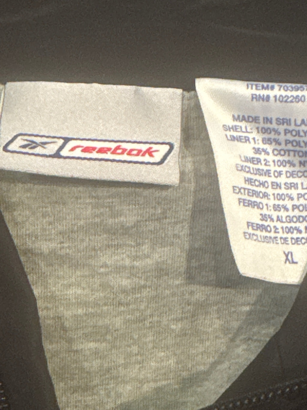 Vintage silver label Reebok Black Lightweight Windbreaker