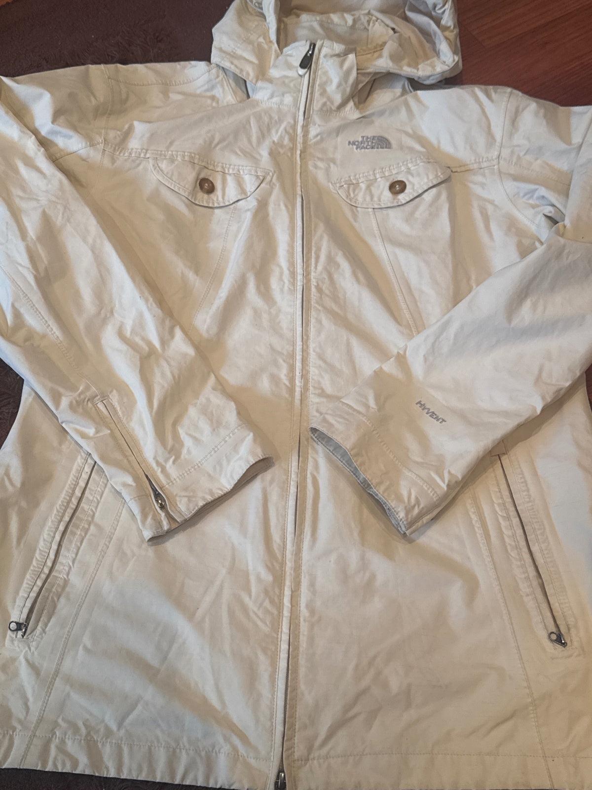 The North Face HyVent Hooded shell Jacket in Cream