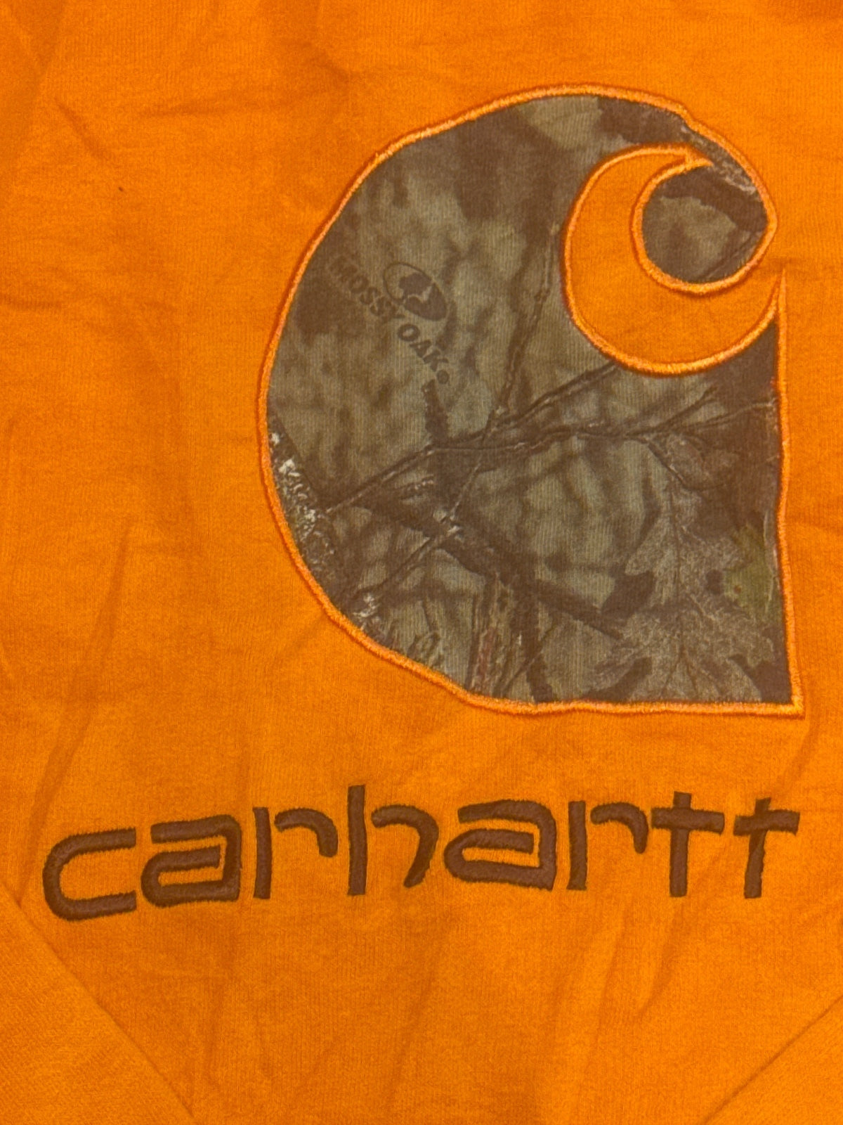 Carhartt Orange Hooded Sweatshirt with Logo Large (14-16)