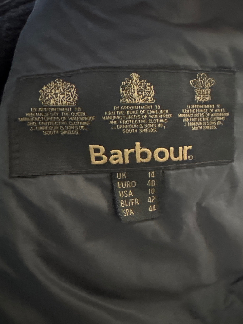 Barbour Black Quilted Jacket with Snap Buttons - Size 14, product image 9 of 10