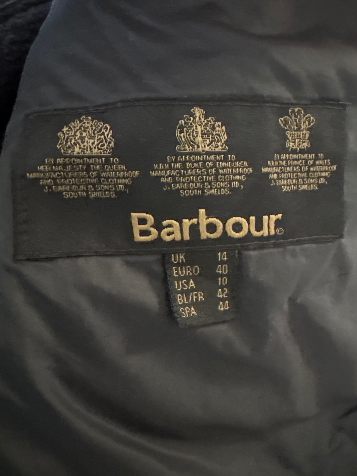 Barbour Black Quilted Jacket with Snap Buttons - Size 14, product image 9 of 10