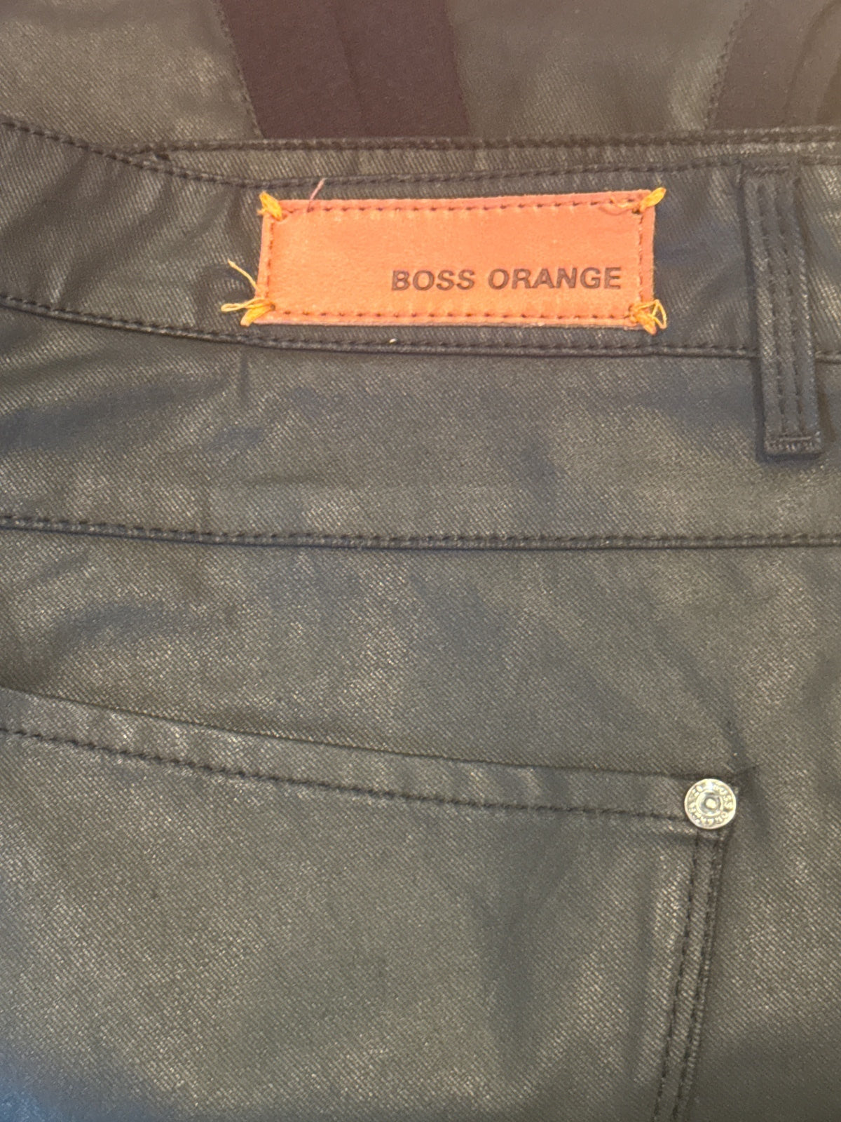 Boss Orange Black Coated Skinny trousers