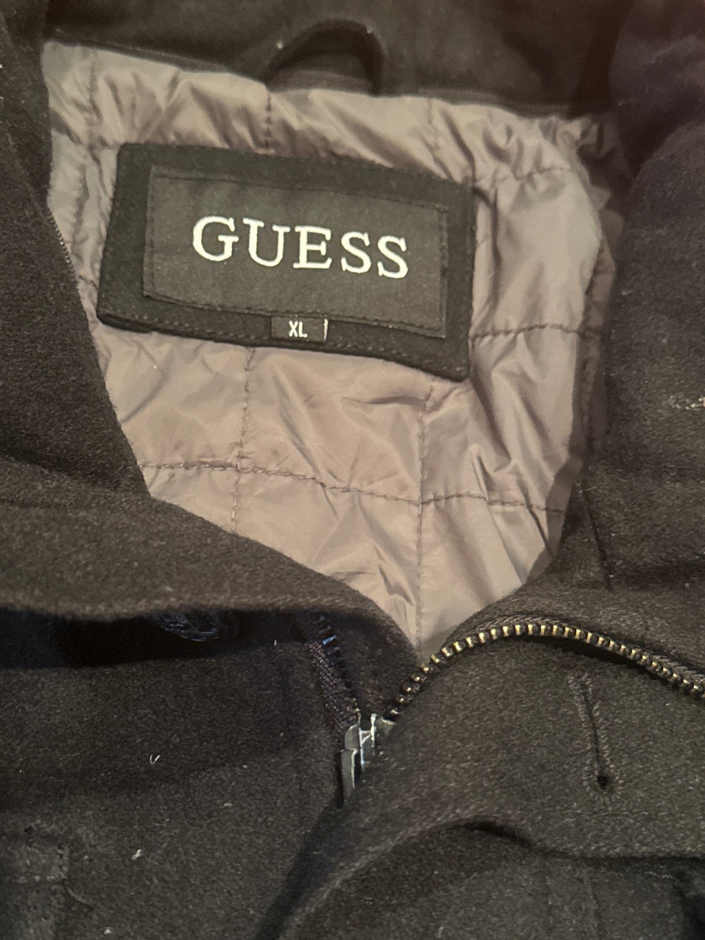 Guess Black Military Style Wool Blend Jacket XL