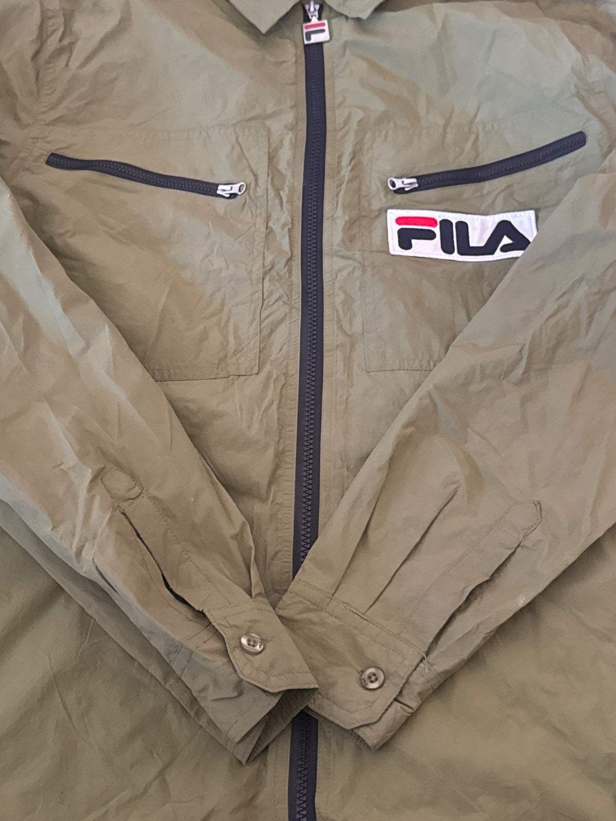 FILA Olive Green Lightweight Zip-Up Jacket - M, product image 2 of 9