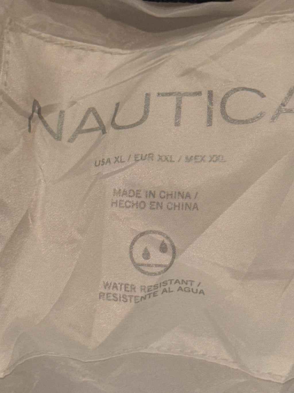 Nautica Water Resistant Hooded Puffer XL off White - detail image 6