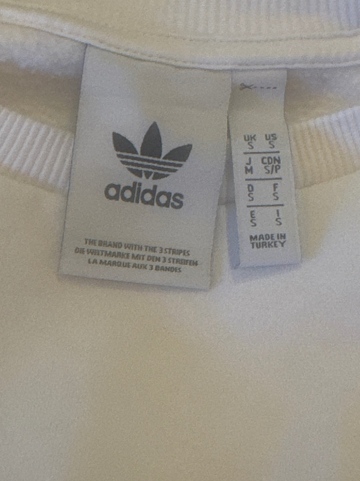 Adidas White and Grey Crewneck Sweatshirt Small Made in TURK - detail image 4