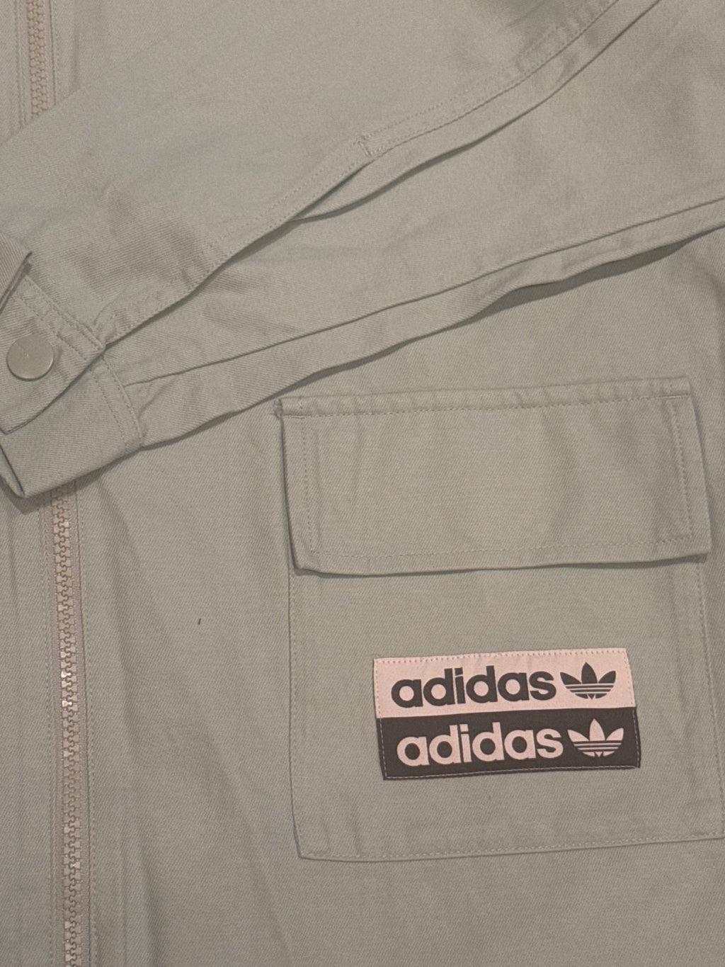 adidas Light Grey Zip-Up Jacket with Front Pockets, Size UK