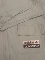 adidas Light Grey Zip-Up Jacket with Front Pockets, Size UK