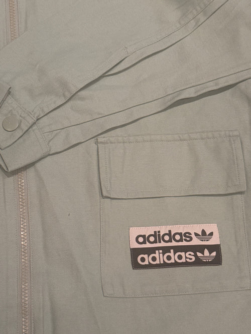 adidas Light Grey Zip-Up Jacket with Front Pockets, Size UK - detail image 2