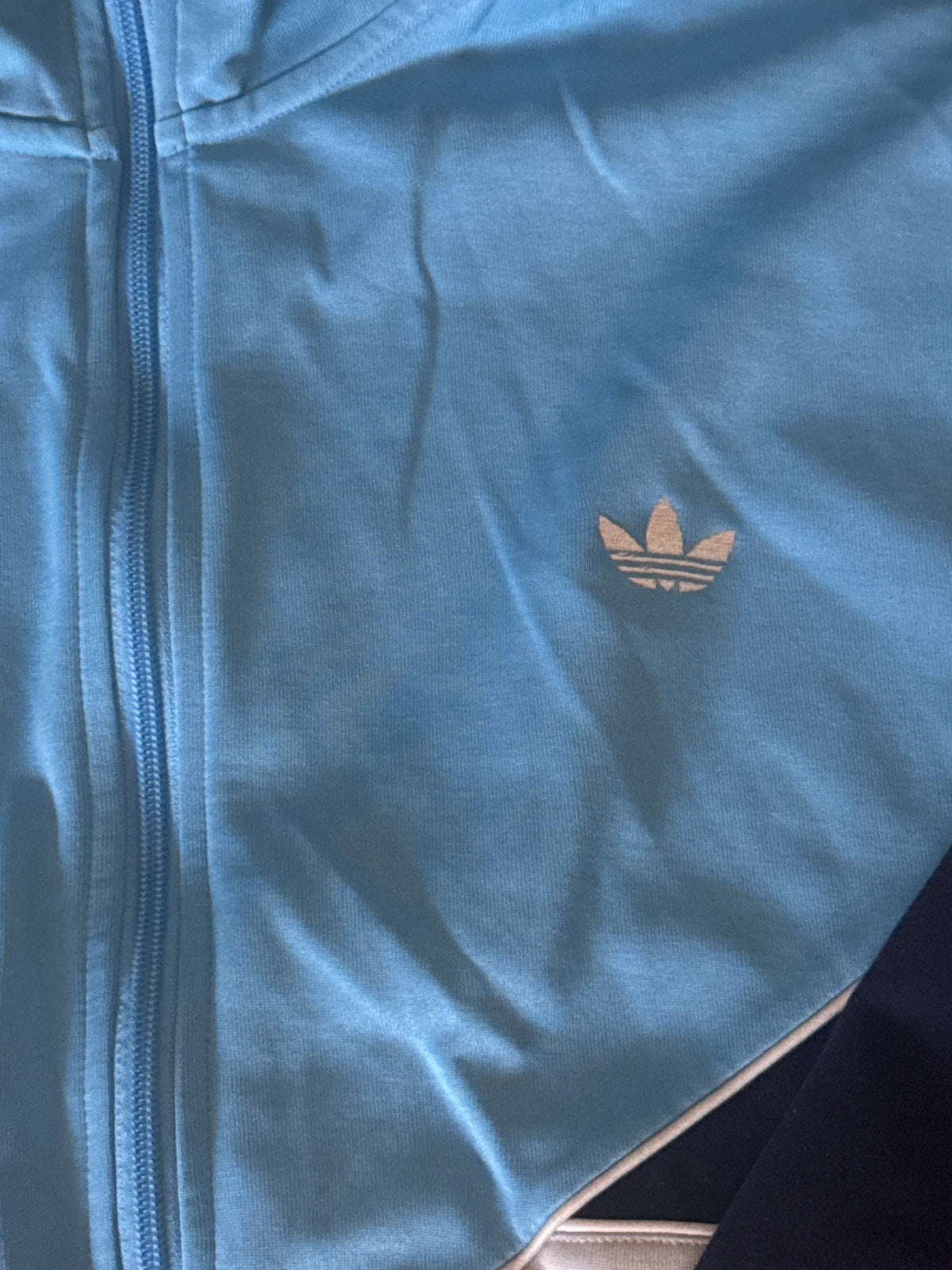 Adidas Vintage Track Jacket Blue Navy Cream - detail image 3