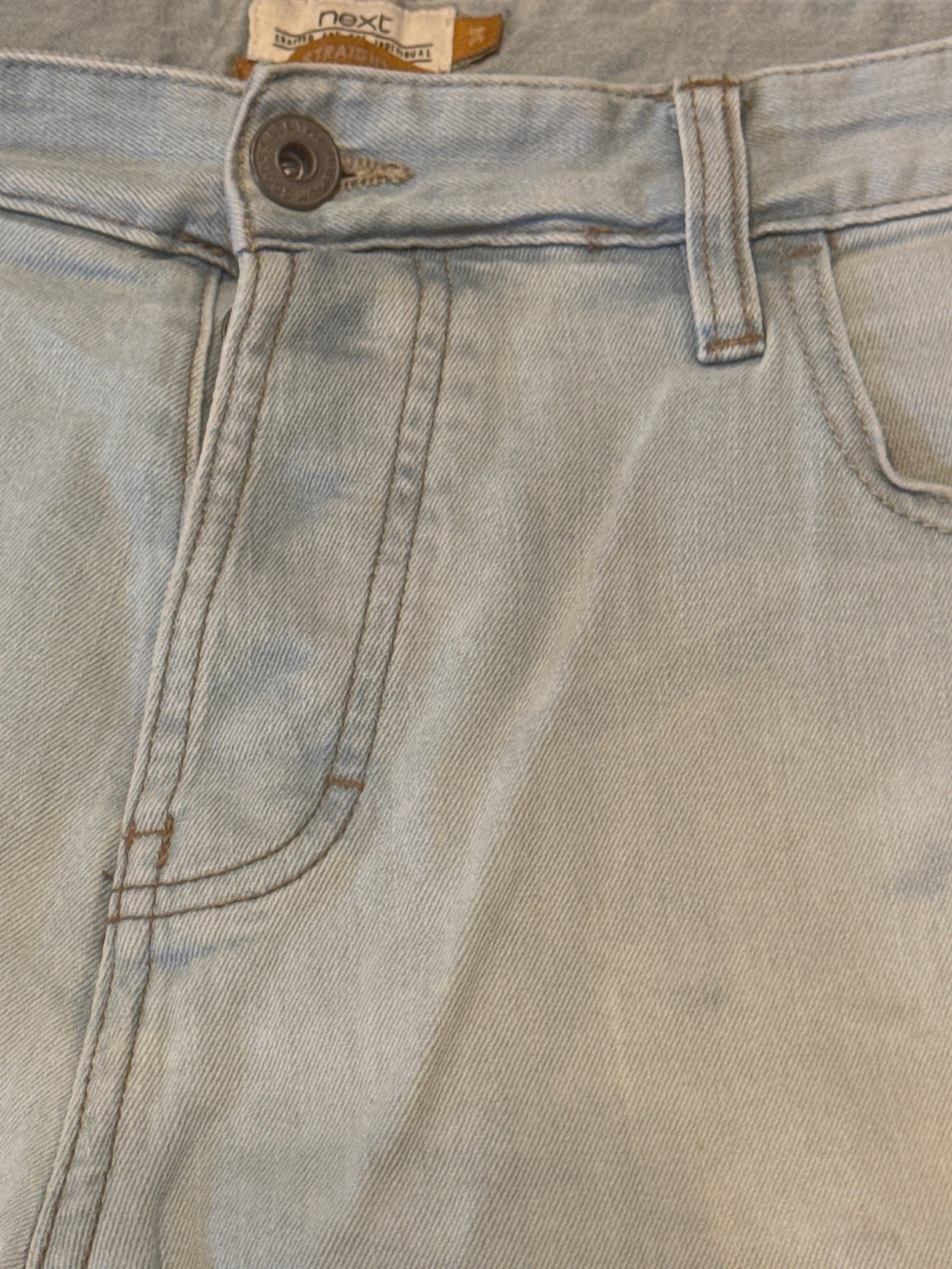 Next Light Blue Straight Fit Denim Shorts Size 34