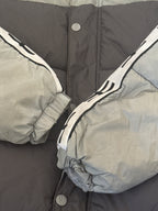 Hoodrich Long Puffer Jacket in Grey and Black with Logo Tape - detail image 2
