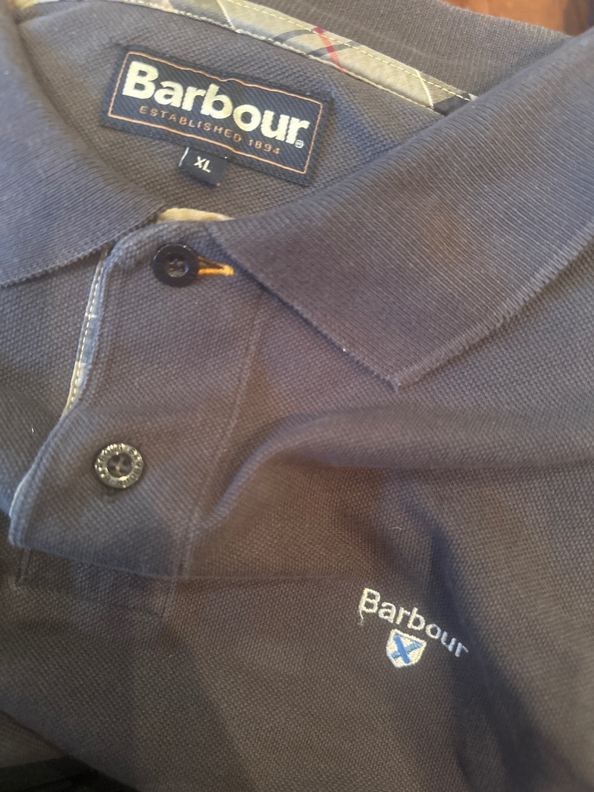 Barbour Men's Polo Shirt XL Navy Blue
