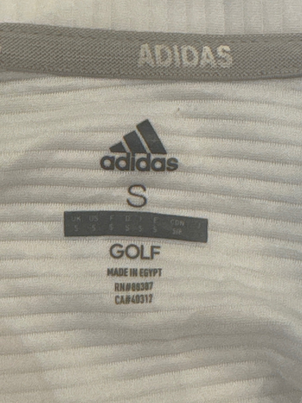 Adidas White Golf Full-Zip Jacket Size S