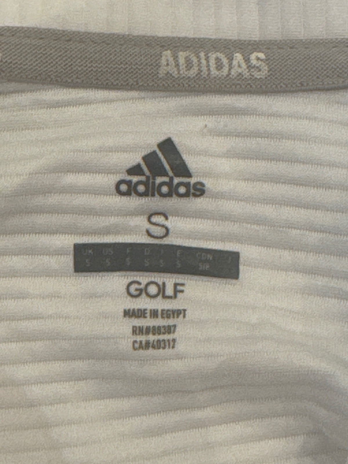 Adidas White Golf Full-Zip Jacket Size S